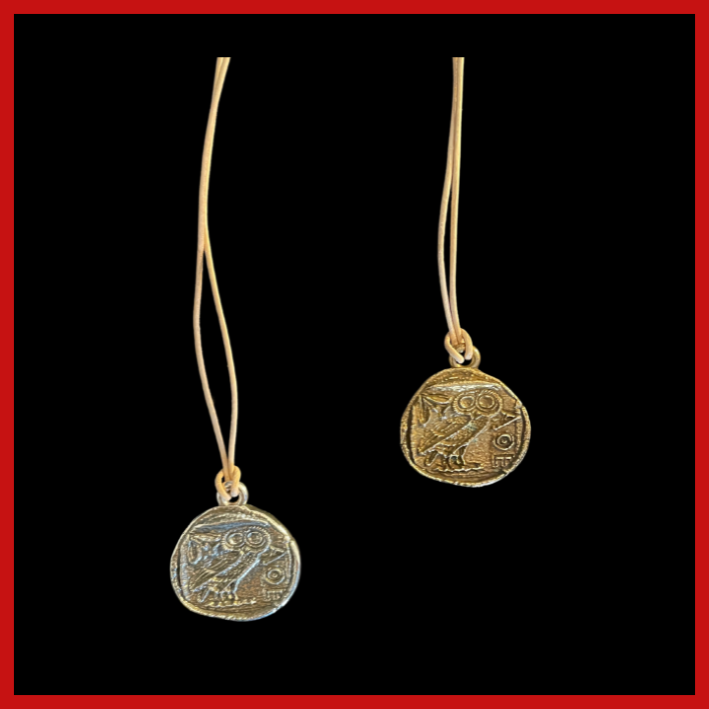 Pendentif drachme chouette